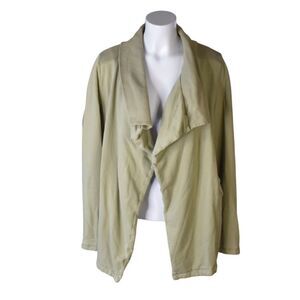 Hummingbird Waterfall Cardigan Army Green Detachable Zipper Hood Womens Large
